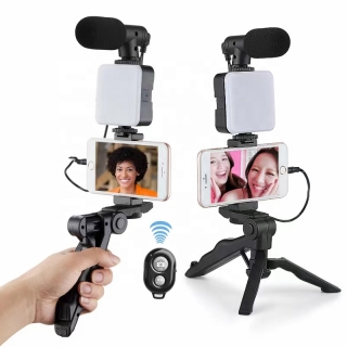 Kit de Vlogging pour Smartphone avec Lumière LED, Microphone et Support