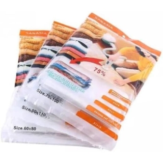 Sac de rangement sous vide réutilisables - Lot de 3 en 3 tailles différentes