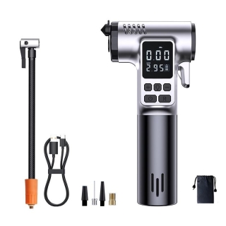 Pompe à air sans fil portable 150 PSI avec Lumière LED, Coupe ceinture et Marteau de secoure