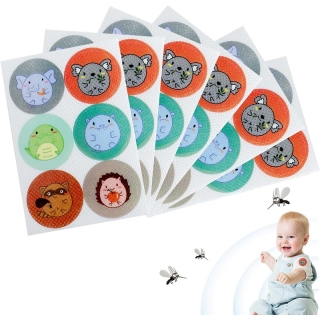Lot de 72 Patchs anti-moustiques pour enfants aux motifs d'animaux colorés