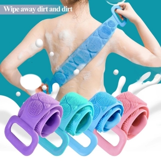 Brosse de douche exfoliante en silicone pour le dos et le corps