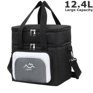Sac à lunch isotherme à double compartiment de grande capacité (12,4 L)