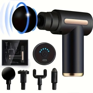 Pistolet de massage portable pour fascias - écran tactile LED - rechargeable 4en1