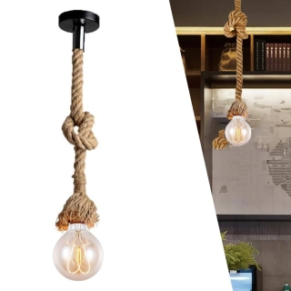 Lustre en Corde de Chanvre Suspension 1m
