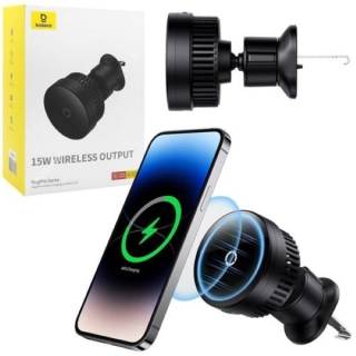 Support Magnétique de Voiture & Chargeur Inductif 15W Pour Grille d'aération