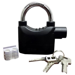 Cadenas Alarme Avec Sirène de Sécurité Noir