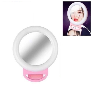 Selfie Ring Light puissante pour Tik Tok avec miroir de maquillage-Rose