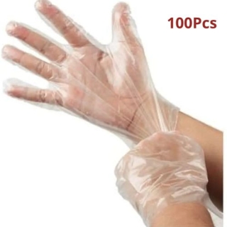 100 Gants Jetables en Plastique Hygiéniques Taille Large