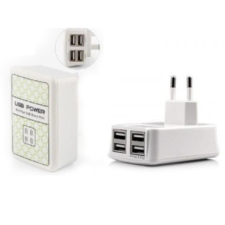 Tete Adaptateur chargeur USB - 4 ports USB AVEC LED - 5000MA