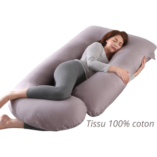 Coussin De Grossesse Géant Lavable 100 Coton 139x73cm