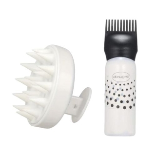 Bouteille Applicateur d'Huile & Brosse pour Cheveux