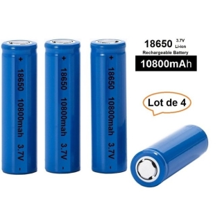 4 Batteries 3.7V 18650 Li-ion Rechargeables