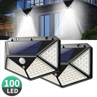 Pack De 2 Lampes Solaires Extérieures Avec Détecteur de Mouvement 100 LED
