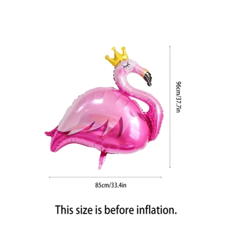 Ballon flamant rose couronné