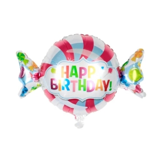 Ballon "HAPPY BIRTHDAY" en forme de bonbon