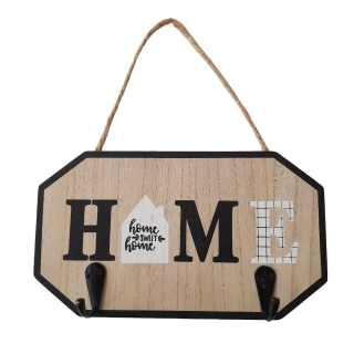 Panneau décoratif "HOME" avec crochets