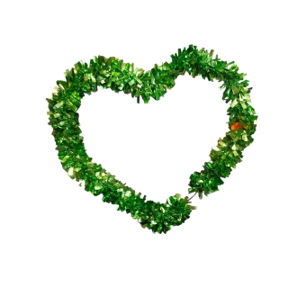 Guirlande décorative en forme de cœur – Vert métallisé