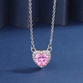 Parure Cœur Rose Romantique en acier inoxydable
