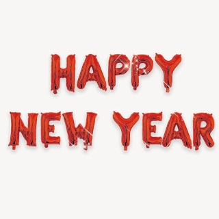 Kit Ballons "HAPPY NEW YEAR" – Rouge Brillant