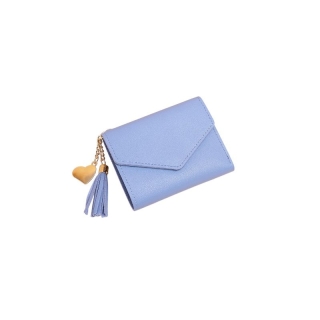Portefeuille compact bleu pastel