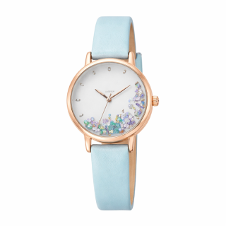 Montre Femme Florale bleu Élégante