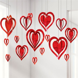 Kit de Décoration Cœurs d'Amour 3D (16 Pièces)