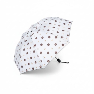 Parapluie blanc à motif ours et gourmandises
