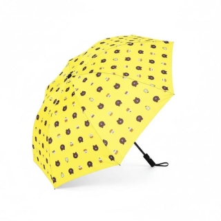 Parapluie pliable jaune "Petit Ours Gourmand"