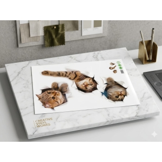 lot de stickers "Chat 3D Effet Déchiré"