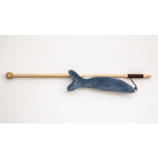 Canne à peche pour chat aec poisson en pluche