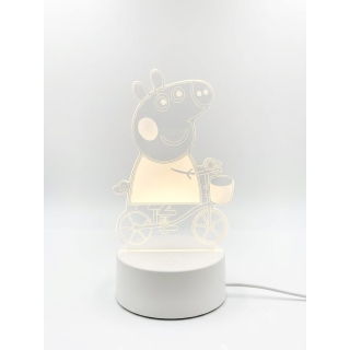 Lampe de chevet 3D effet neon peppa pig