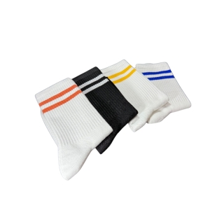 Lot de 4 paires de chaussettes de sport à rayures colorées de style rétro vintage