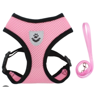 Harnais réglable pour chien et chat – Confort, sécurité et style ( Rose )