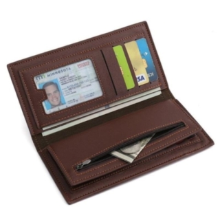 Portefeuilles Hommes Femmes Porte Carte Bancaire Marron et Noir