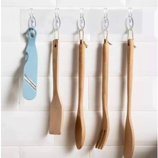 Support accessoires en plastique avec 5 crochets autocollant