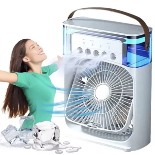 Climatiseur Portable Avec 3 Vitesses Avec Veilleuse LED Blanc