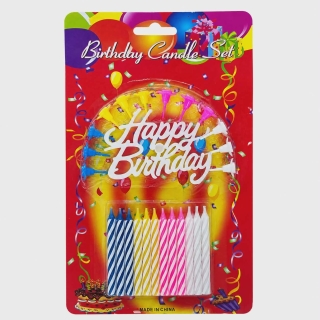 12 Bougies d’Anniversaire 4 Couleurs avec Supports Inclus