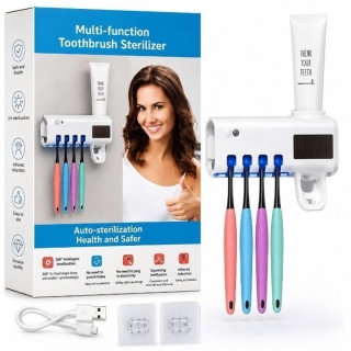Support de Brosse à Dents Multifonction – UV & Distributeur Dentifrice