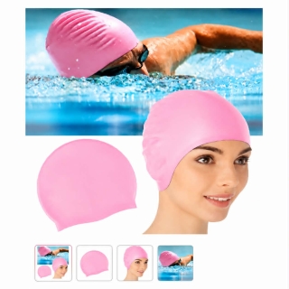 Bonnet de bain et de natation en Silicone Imperméable pour Piscine & Sports Nautiques-rose