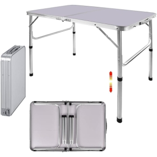 Table de camping pliante 90 x 60 cm – Table de jardin et de pique-nique – Hauteur réglable (2 positions)