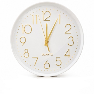 Horloge murale moderne à quartz- Blanc