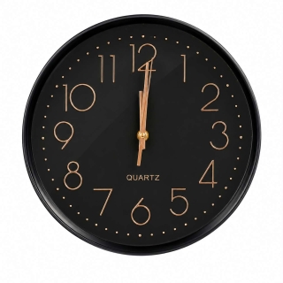 Horloge murale moderne à quartz- NOIR