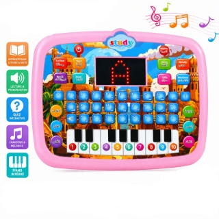 Tablette d'apprentissage interactive avec écran LED pour enfants de 3 ans et plus