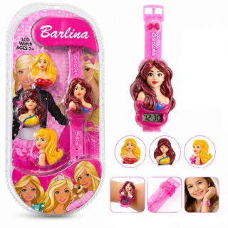 Montre LCD pour Enfant avec Personnages Interchangeables.