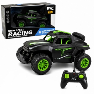 Voiture Télécommandée RC Tout-Terrain Off-Road – Noir & Vert – Rechargeable USB