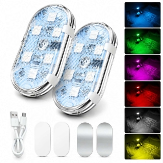 Pack de 2 Lumières LED Sans Fil Pour Intérieur De Voiture