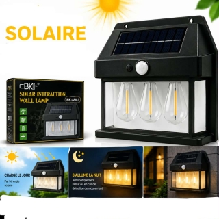 Applique murale solaire avec détecteur de mouvement avec Trois Lampes