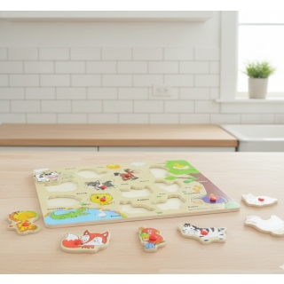 Grand Puzzle en Bois - Animaux et Motricité