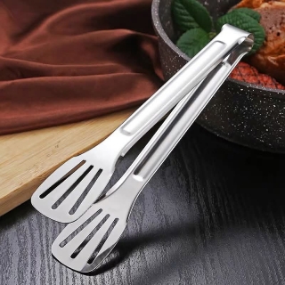 Pince de Cuisine Multifonction en Acier Inoxydable – Spatule Ajourée
