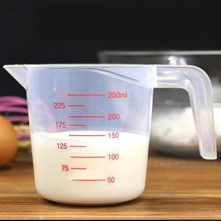 Gobelet Doseur Gradué 250ml en Plastique Alimentaire Haute Précision - Bec Verseur et Poignée Ergonomique